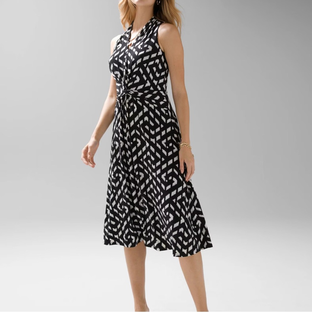 WHBM Sleeveless Matte Jersey Twist Front Dress
